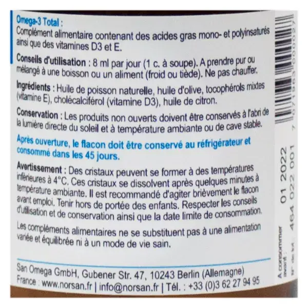 Norsan Ômega-3 Total Limão 2000mg Óleo de Peixe 200ml