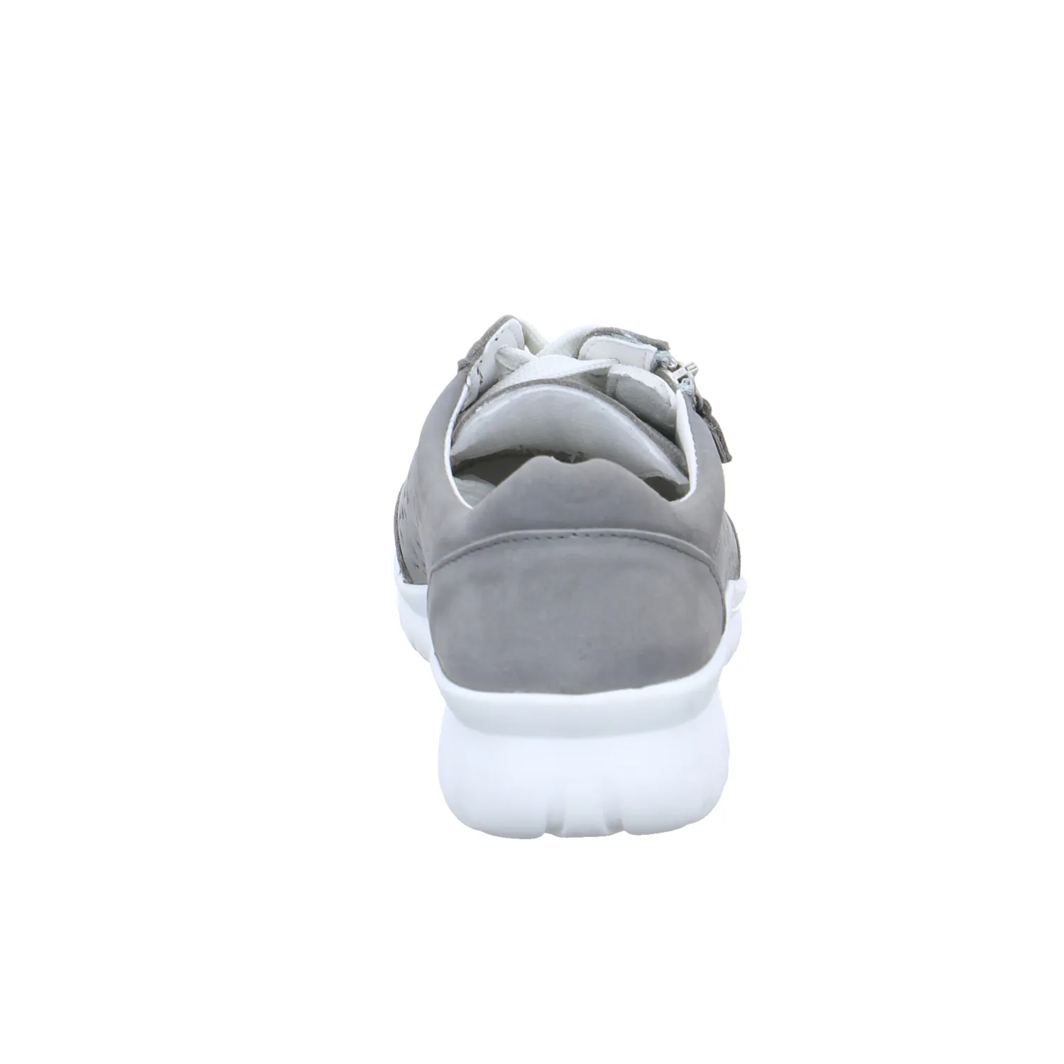 VAN DER LAAN Comfort-Schnürschuh Grau Leder  mit Wechselfussbett