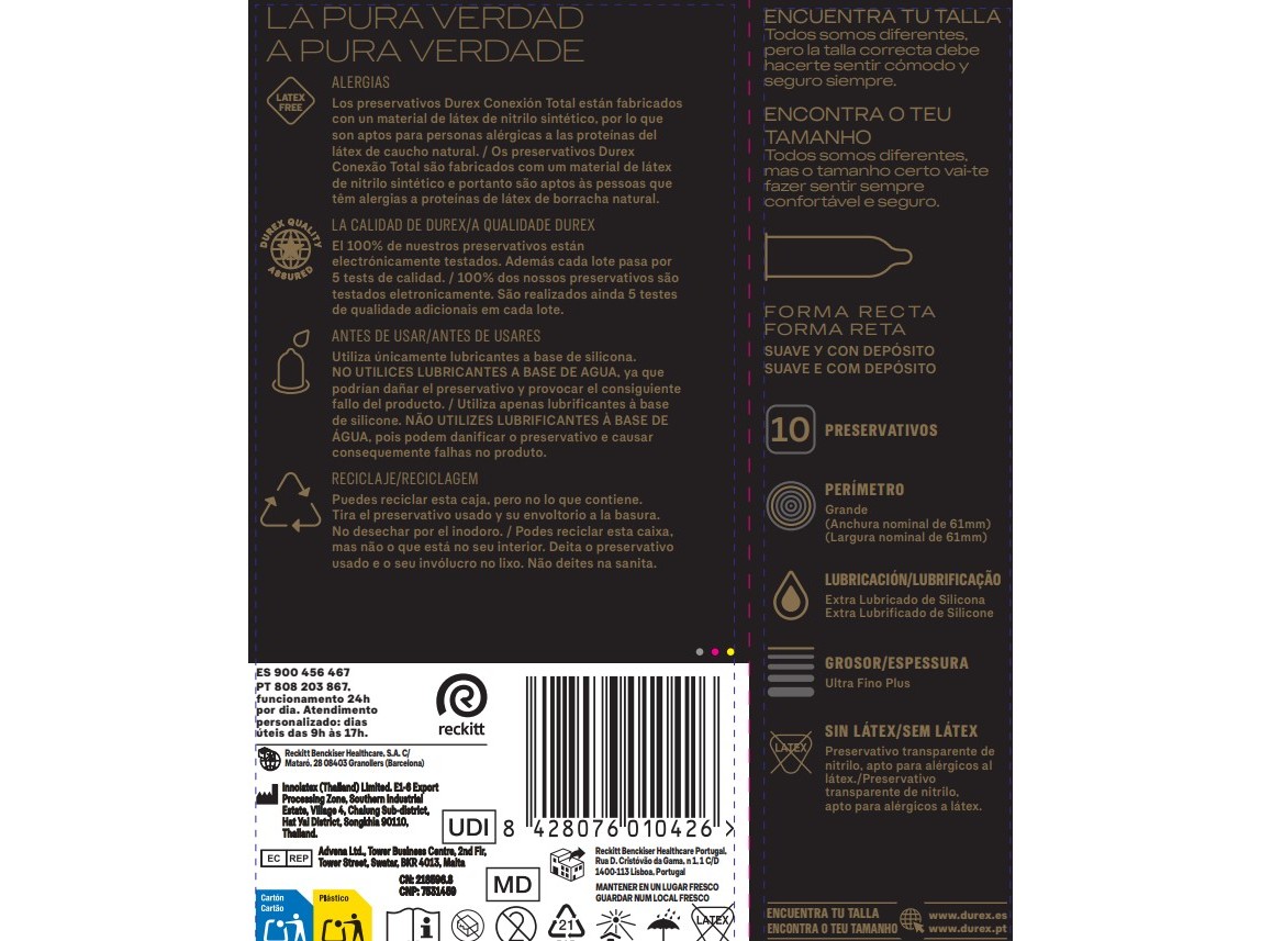 PRESERVATIVOS DUREX CONEXÃO TOTAL XL 10 UN