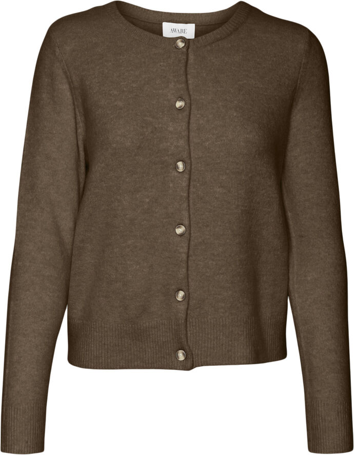 Vero Moda VMLUCILLE LS O-NECK KNIT CARDIGAN V Bison