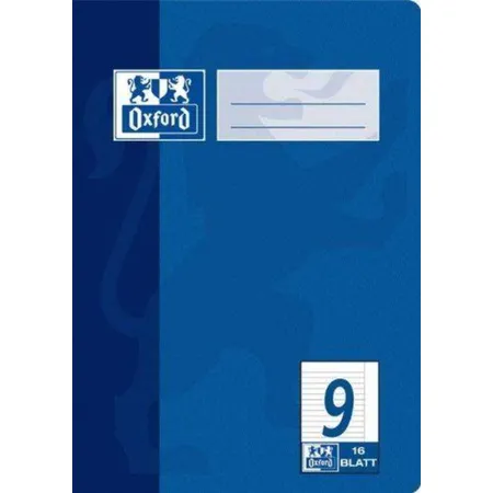 Oxford Schulheft A5, liniert, Lineatur 9, 16 Blatt, blau, Optik Paper®