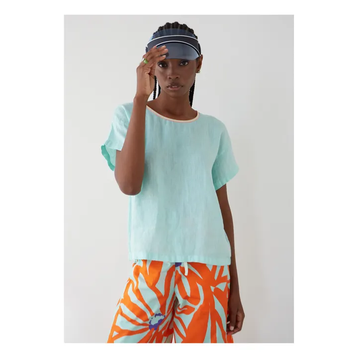 Dr Bloom Top Flake Lin | Bleu Clair