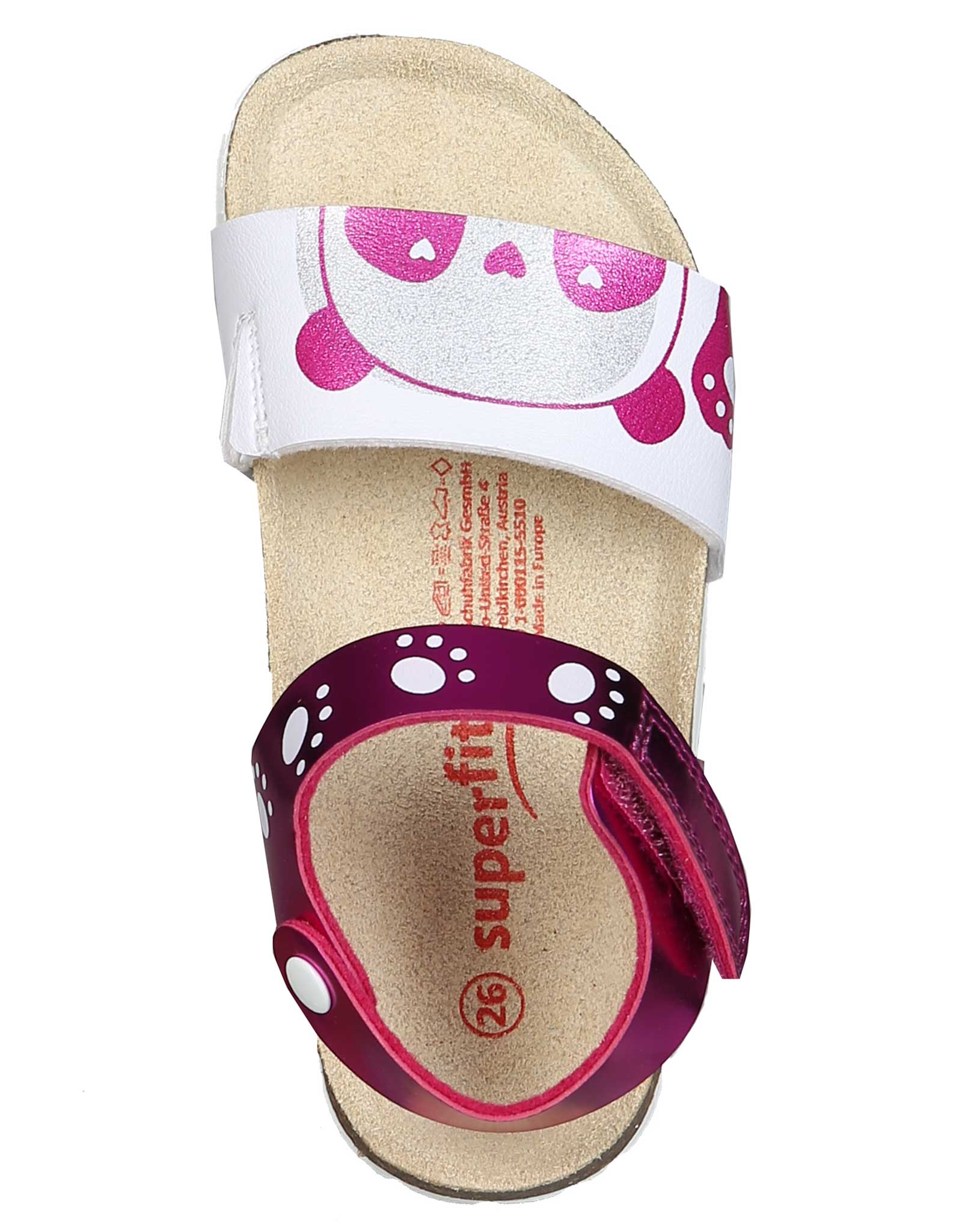 Klett-Sandalen PANDA in pink/weiß