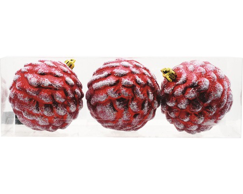 Kerstballen, kunststof kegels, 3 stuks