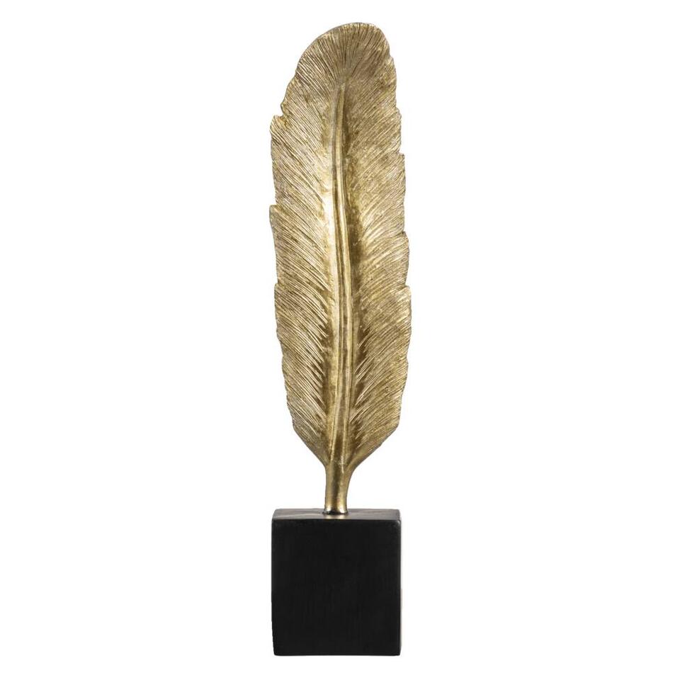 Ornament Veer - goudkleur/zwart - 27x5,5x4,5 cm