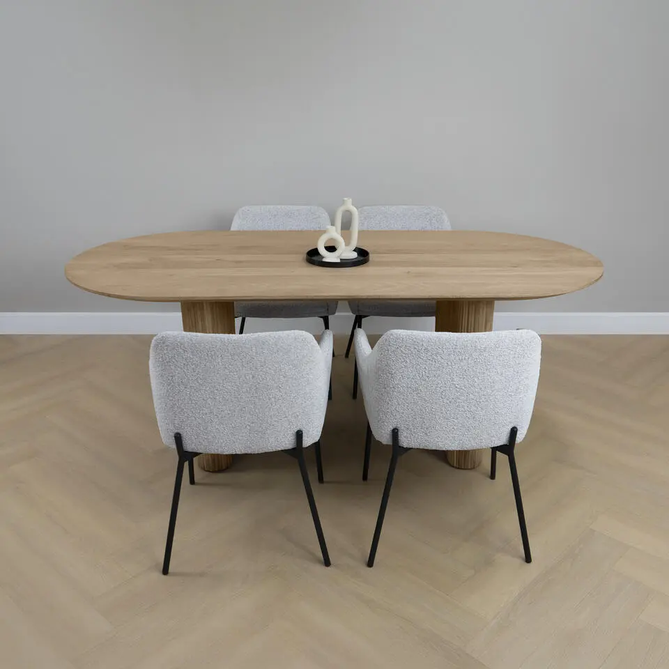 Lewis & Loft Eettafel Lynn - Ovaal - Mangohout - 200x90 cm - Naturel