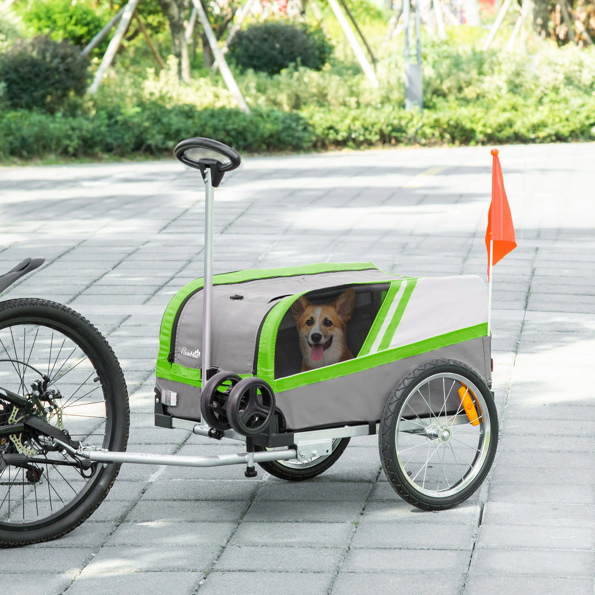 PawHut Hundeanhänger 2 in 1 Trolley 130L x 64B x 92H cm