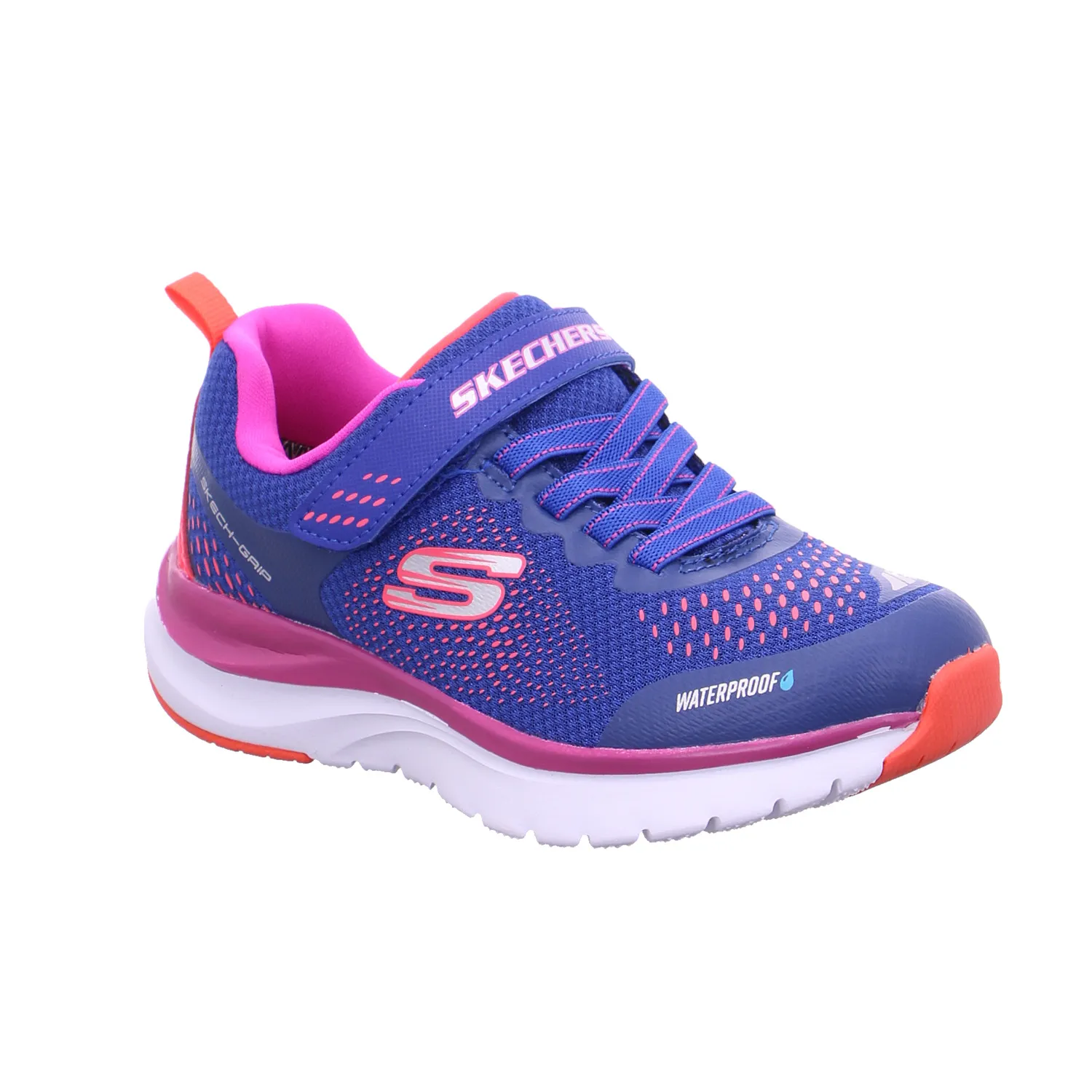 SKECHERS Mädchen-Halbschuh Klett Blau Synthetik  Sneaker Waterproof