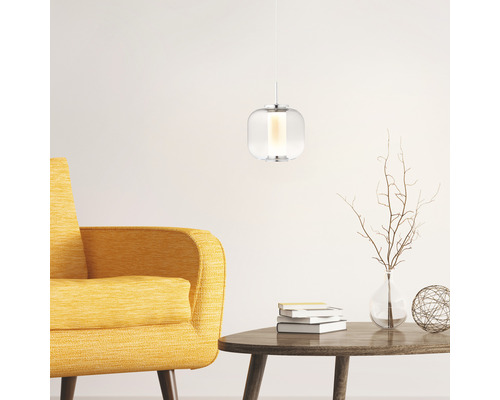 LED hanglamp 6W 400 lm 3000 K HxØ 120x8 cm chroom/gerookt glas