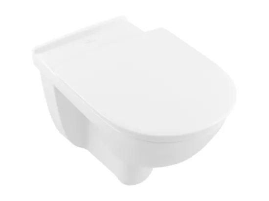 Pack WC suspendu PMR sans bride VILLEROY ET BOCH O.novo vita + abattant + plaque chromée + bâti Grohe