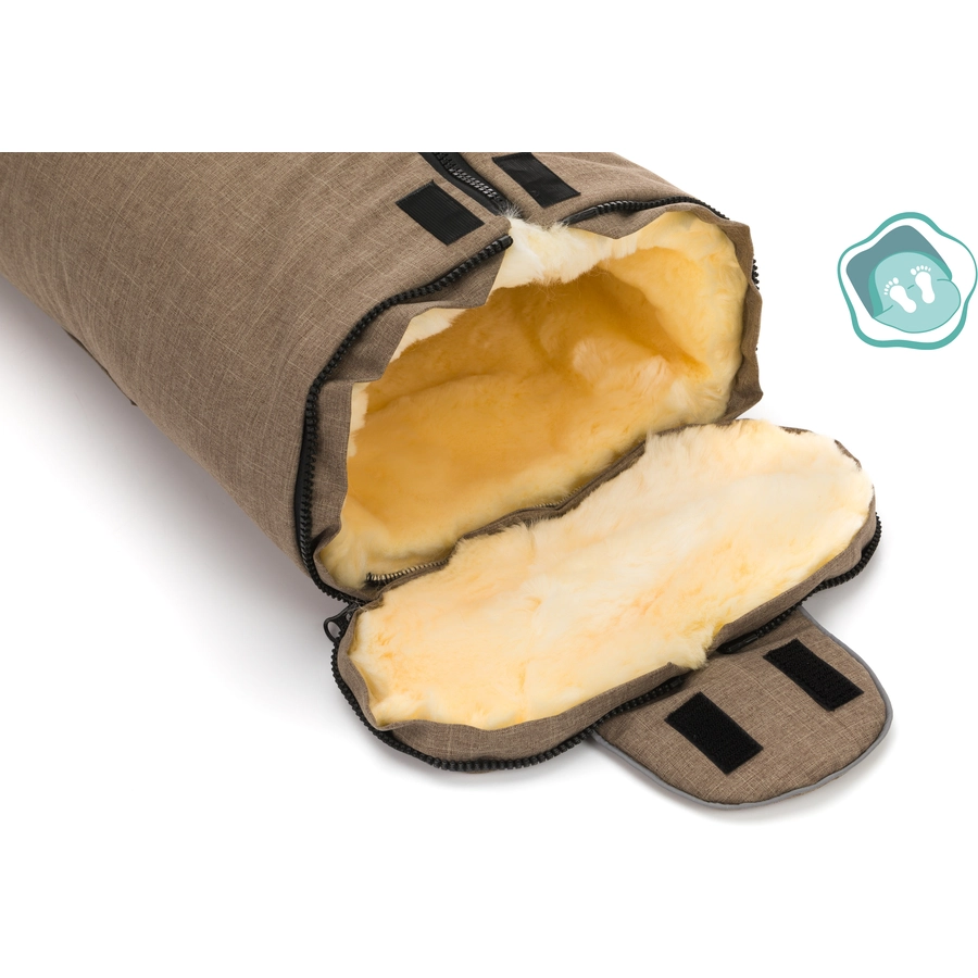 fillikid Winterfußsack Pamir Gr. 0 Echtfell braun melange