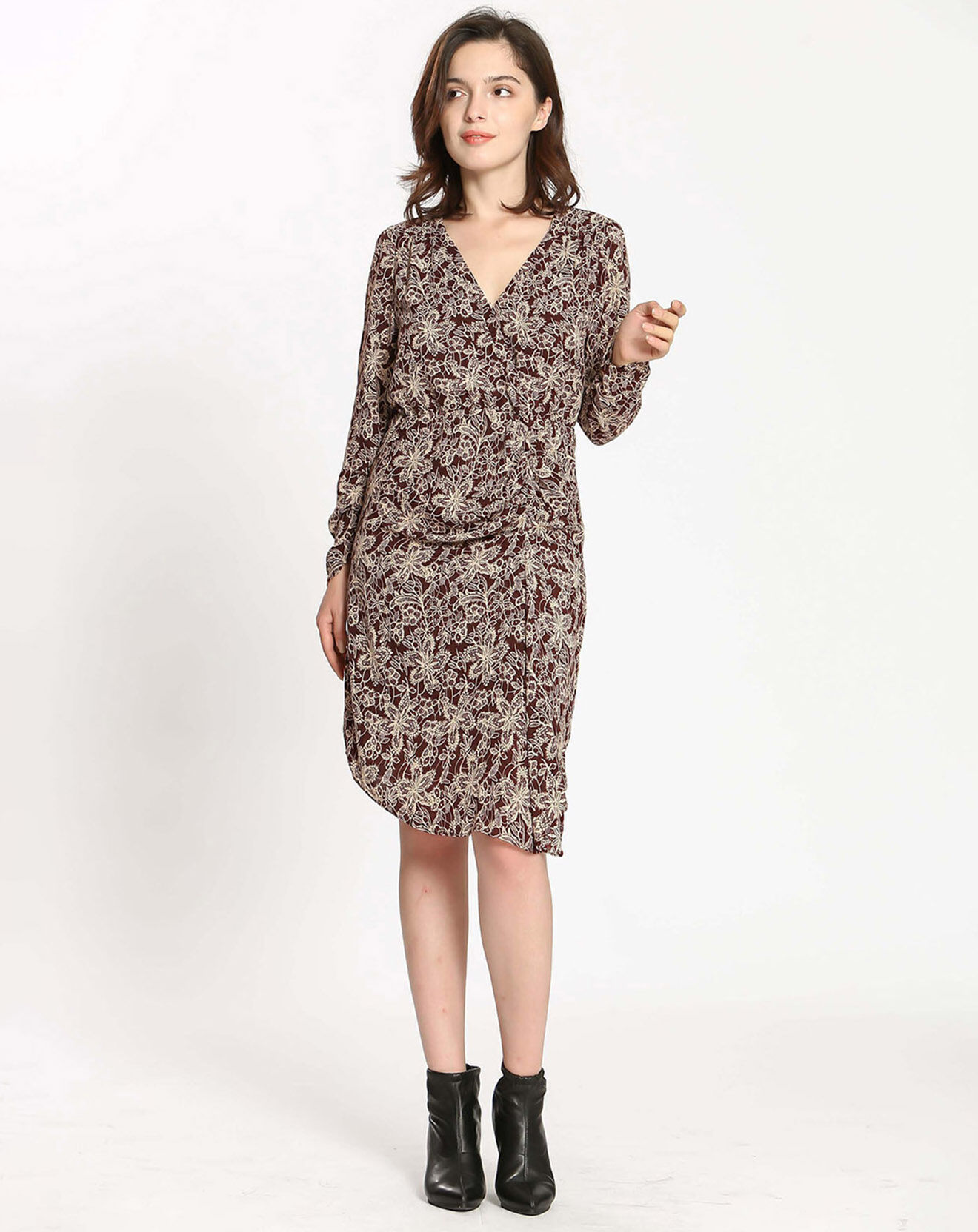 See u Soon Robe imprimée floral Luna bordeaux