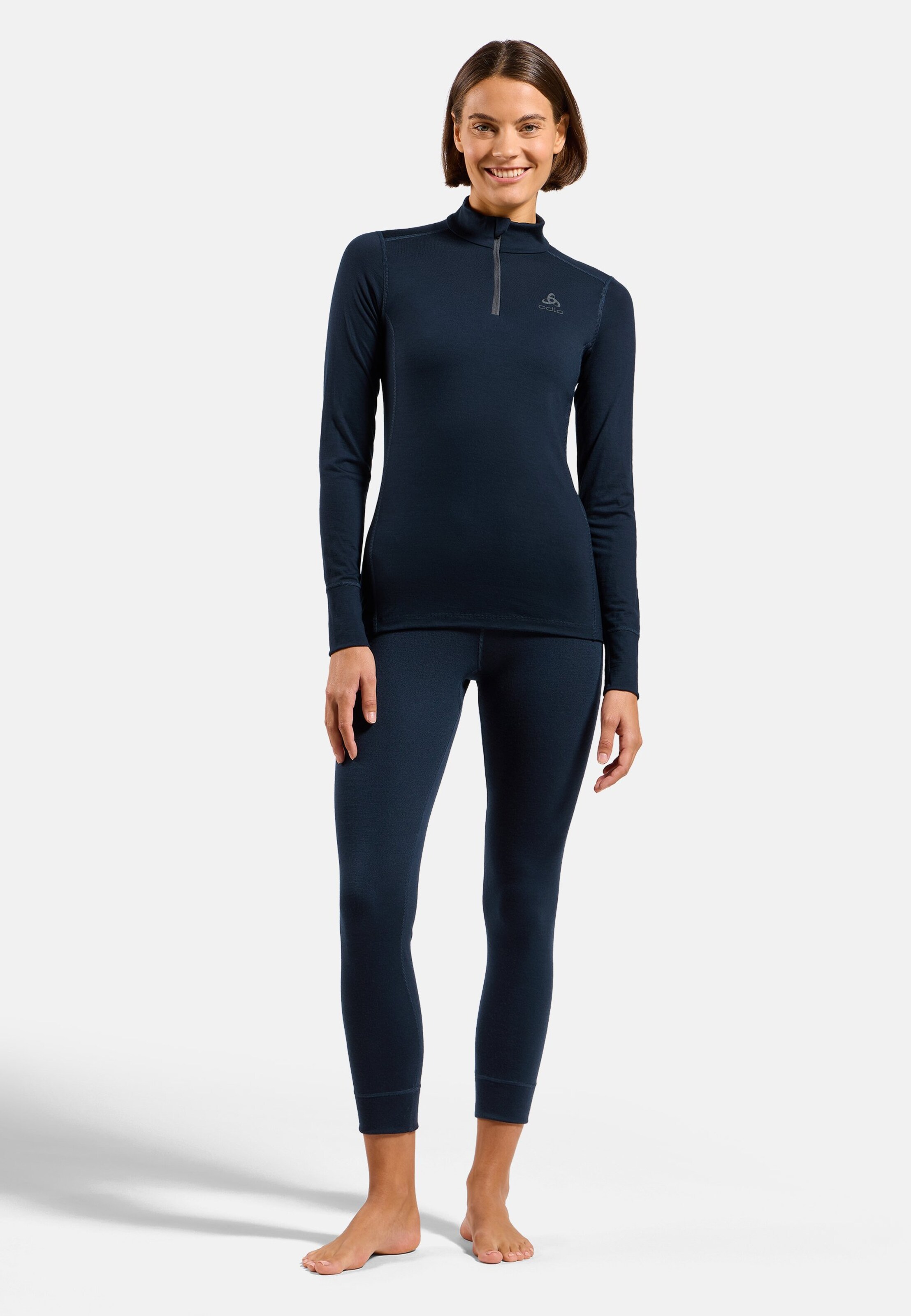Natural Merino 200 Base Layer Half Zip in dark sapphire