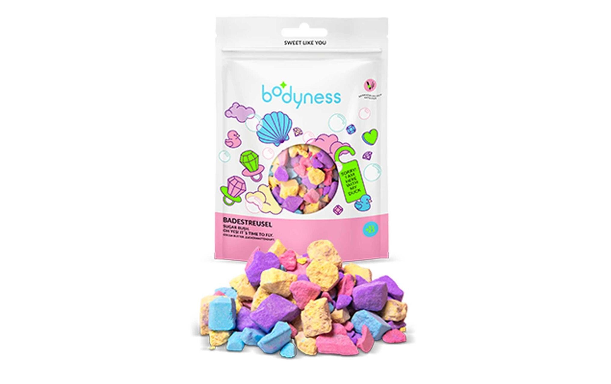 Bodyness Badestreusel Sugar Rush 1 Stück, assortiertBunte Badestreusel Mischung ideal für entspannende Bäder