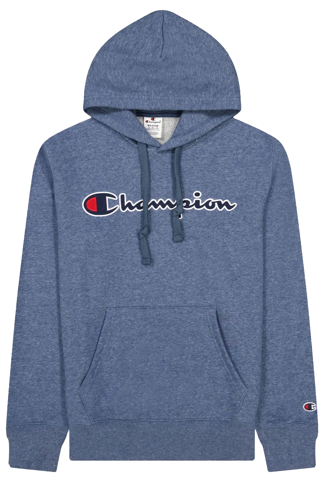 Embroidered Script Logo Hoodie BV502/Teal Blue