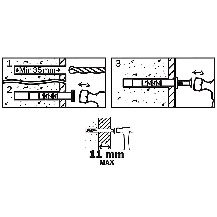 20 chevilles à frapper Diall nylon CS PZ Ø6x40mm