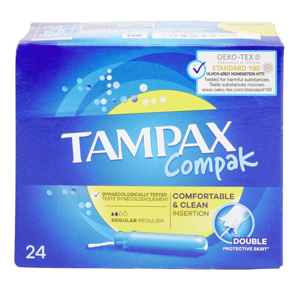 Tampon avec applicateur Tampax Flux régulier - La boîte de 24 tampons