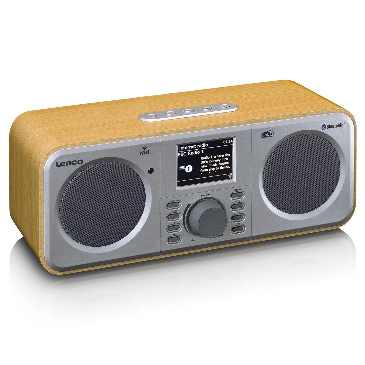 LENCO DIR-141WD Stereo internet Radio mit DAB+, FM, Holz