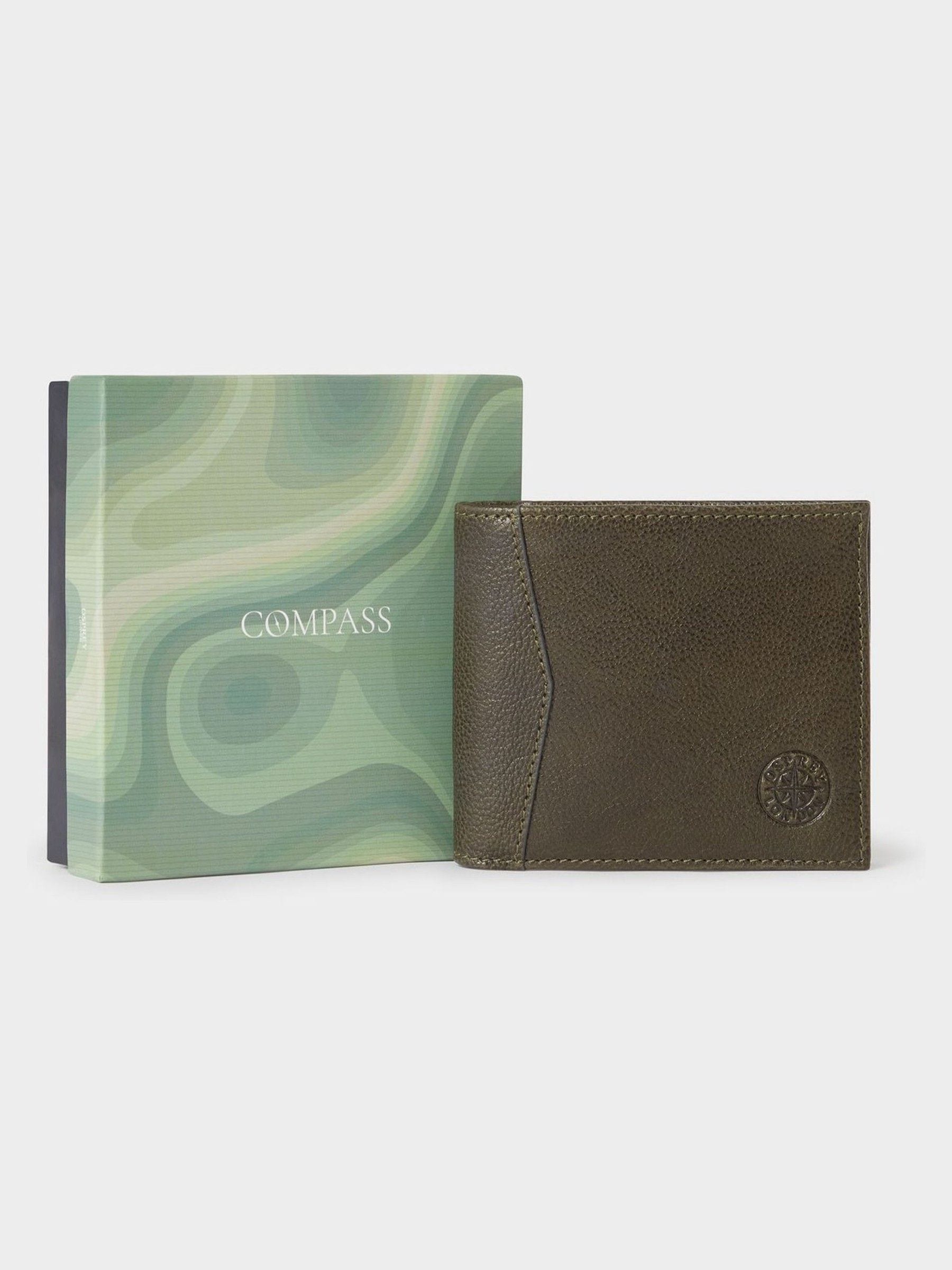 Groen - Osprey London The Compass leren muntenportemonnee