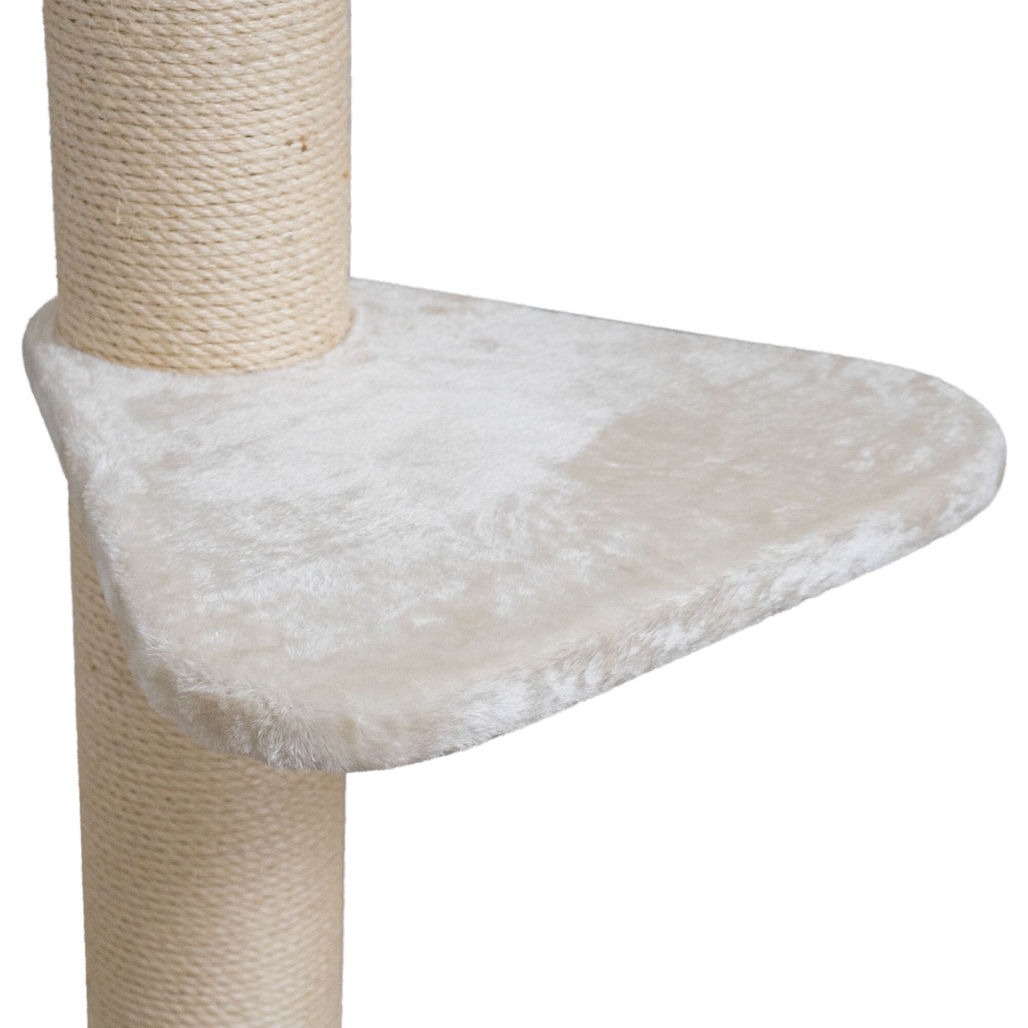 HAPPYPET Universal XL Liegeplatz für Kratzbaum 55 cm - Stabile Liegefläche, 600g Plüsch überzogen, Zubehör Ersatz für Katzenkratzbäume, belastbar bis 15 kg, Creme | Creme