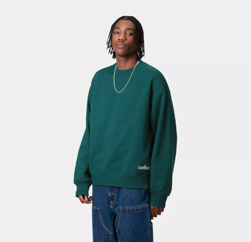 Carhartt WIP Label Script Sweat Malachite