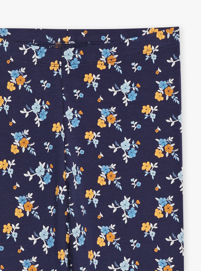 Legging bleu marine à imprimé fleuri
