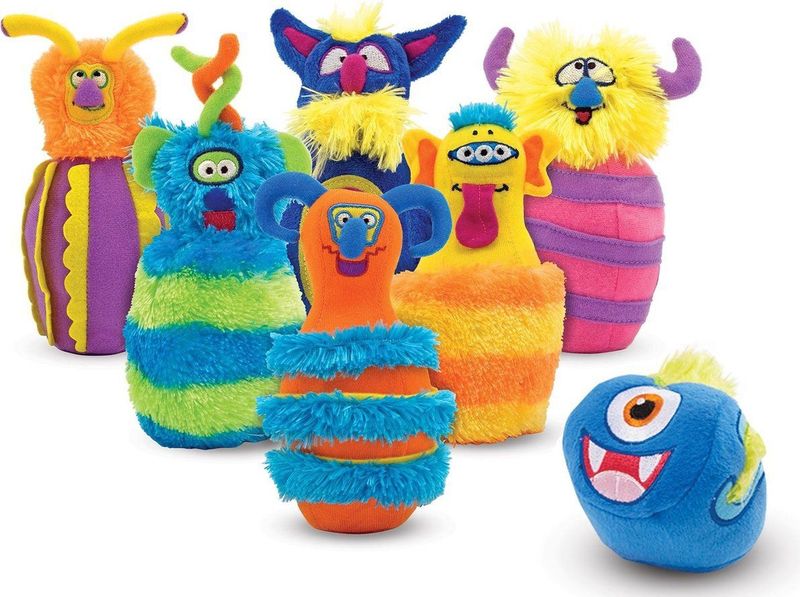 Melissa & Doug - Monster-kegelset - Pluizig - 6 Kegels en Bal