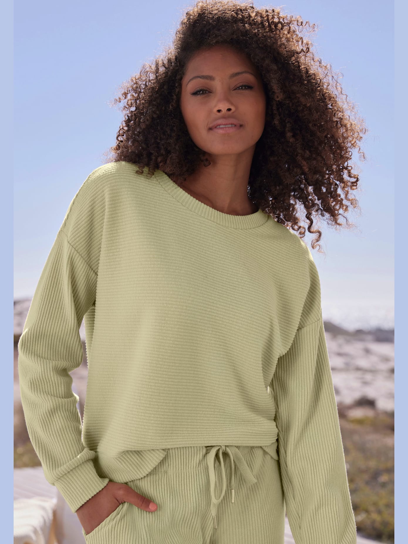Sweatshirt en qualité côtelée