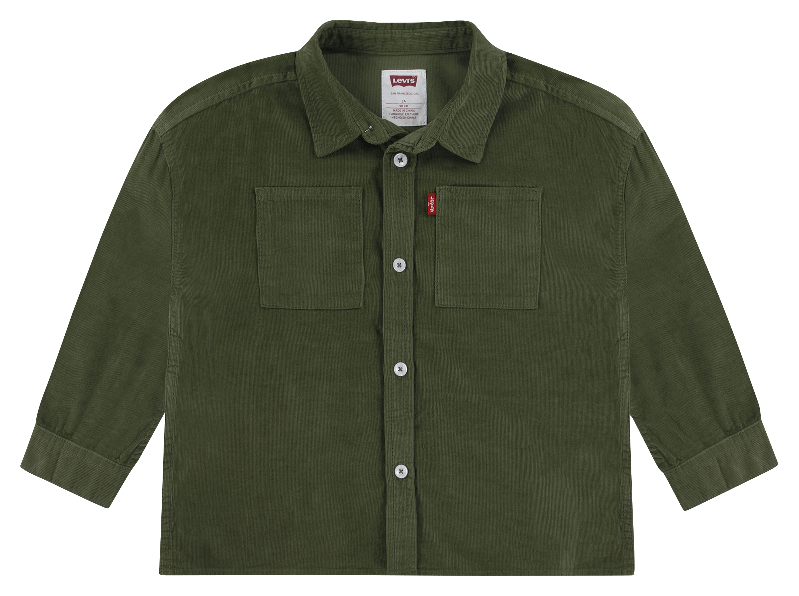 Chemise droite col classique en coton | Vert