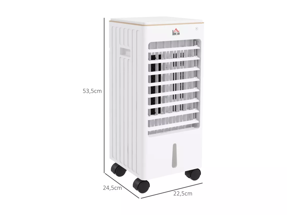 Refroidisseur d'air oscillant ventilateur humidificateur 3 en 1 - timer, télécommande, affichage LED - blanc