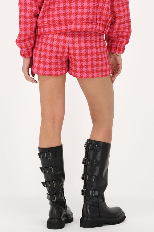 Rood & roze short met ruitjes