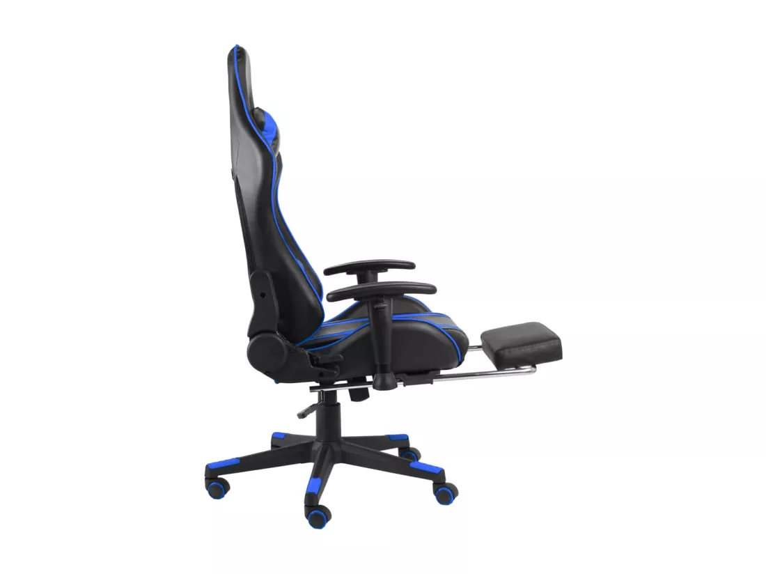 Chaise de jeu pivotante avec repose-pied Bleu PVC