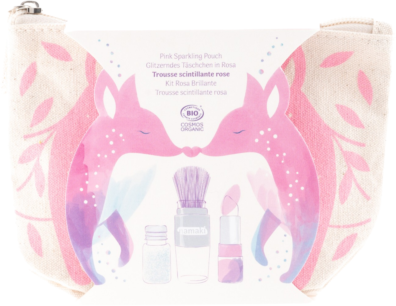 namaki  Pink Fox Sparkling Pouch