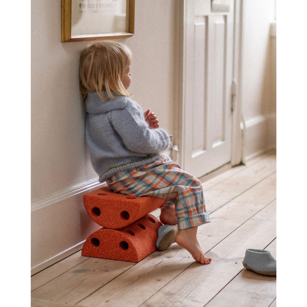 Køb MODU Børneskammel Burnt Orange / Dusty Green | Luksusbaby