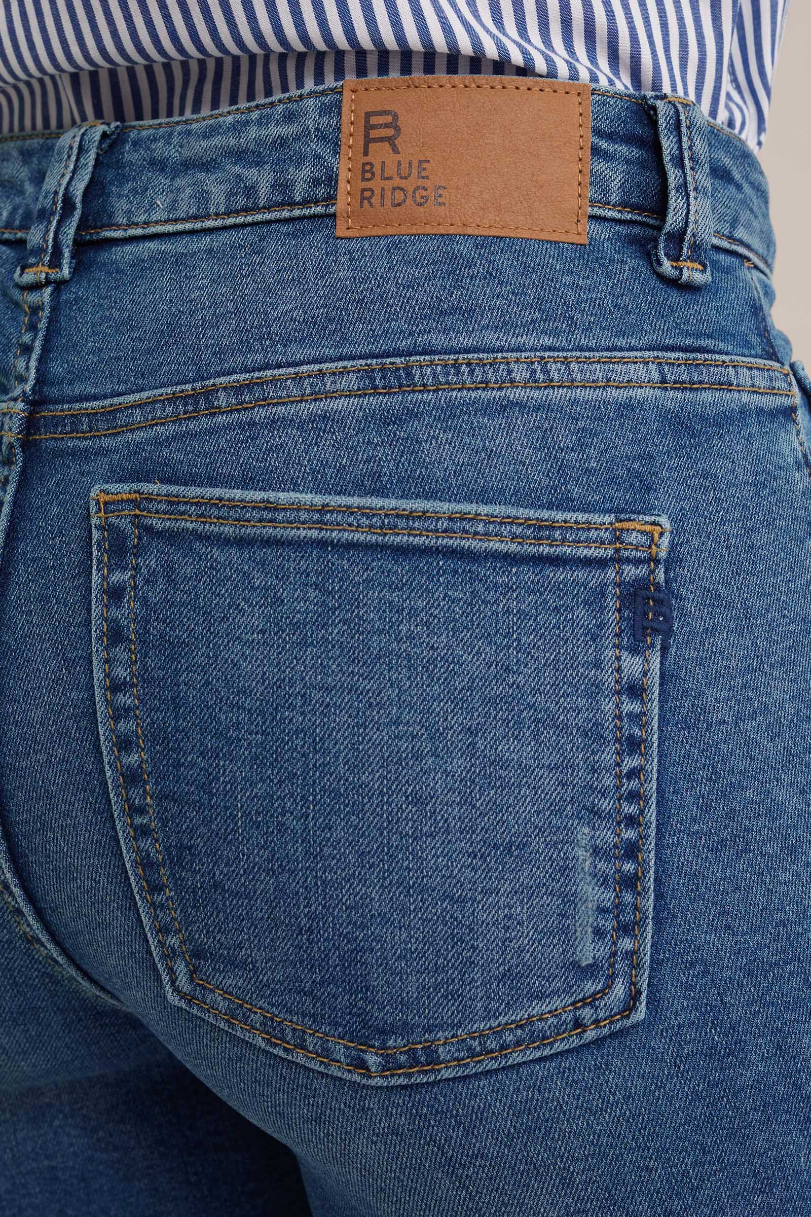 rise skinny fit jeans met superstretch Blue Ridge Donkerblauw