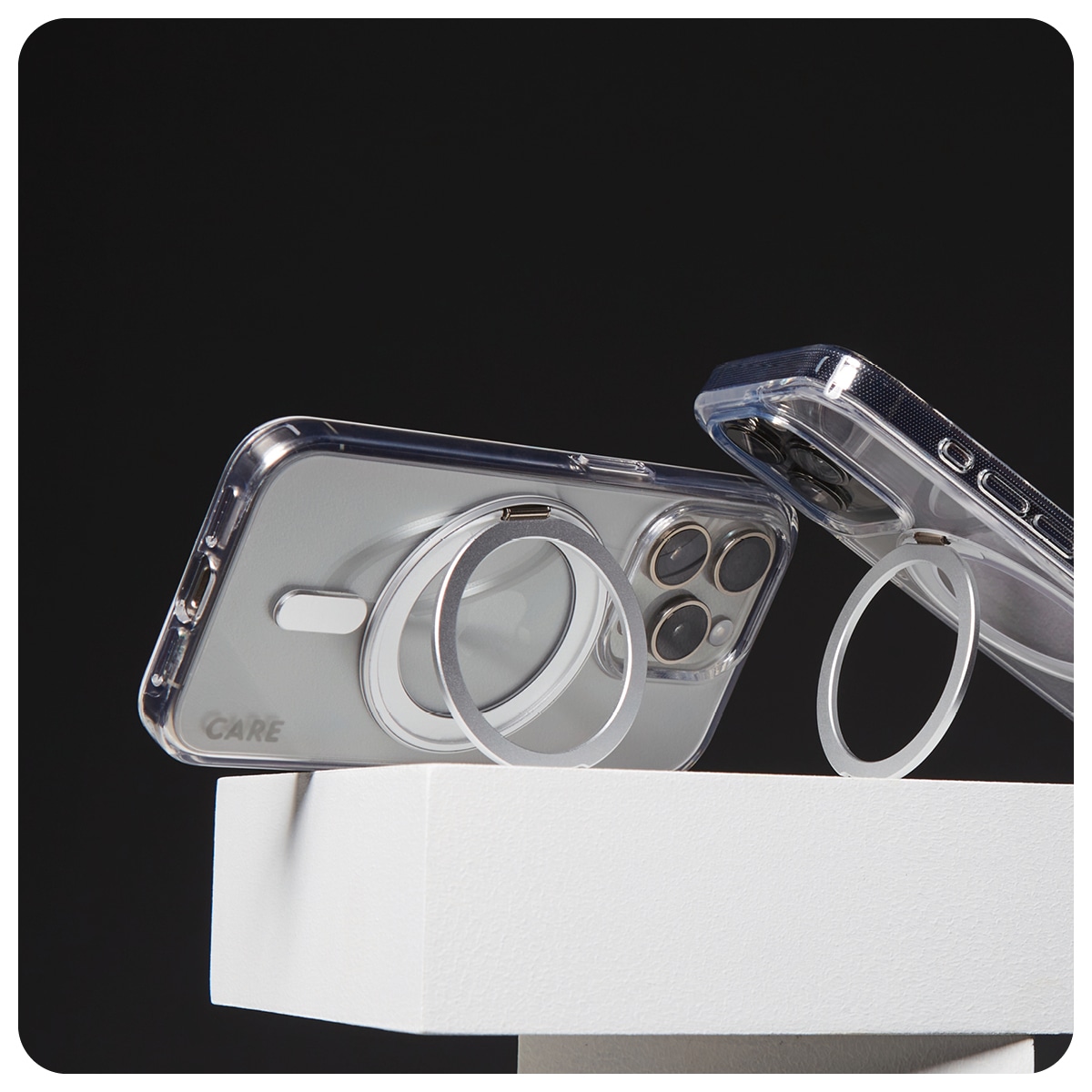 CARE by PanzerGlass Handyhülle »Feature Silver Kickstand  MagSafe Apple iPhone 16 Pro« Backcover, Schutzhülle, Handyschutzhülle, Case, Schutzcase, stossfest
