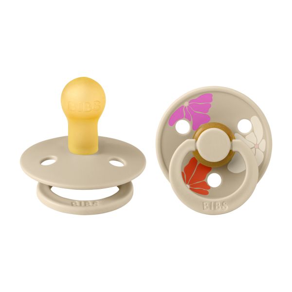 BiBs Studio Morning Bloom Fopspeen - 0-6 Mnd - 2 Stuks - Ivory