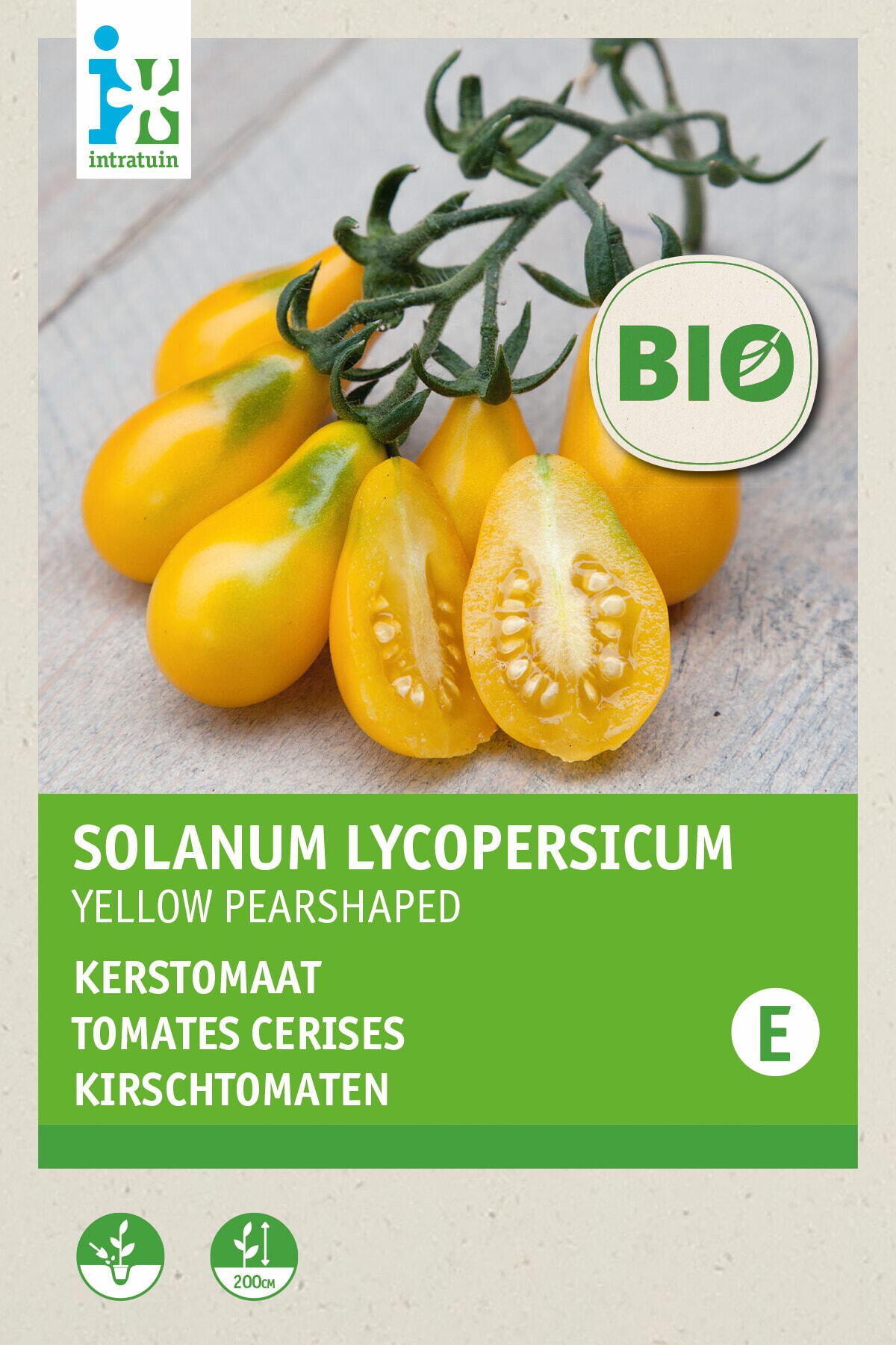 Intratuin biologische groentezaad Tomaat (Lycopersicon esculentum 'Yellow Pearshaped')