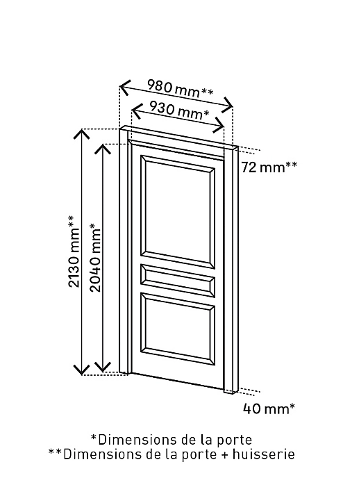 Bloc-porte Ordesa chêne H.204 x l.93 cm, poussant gauche