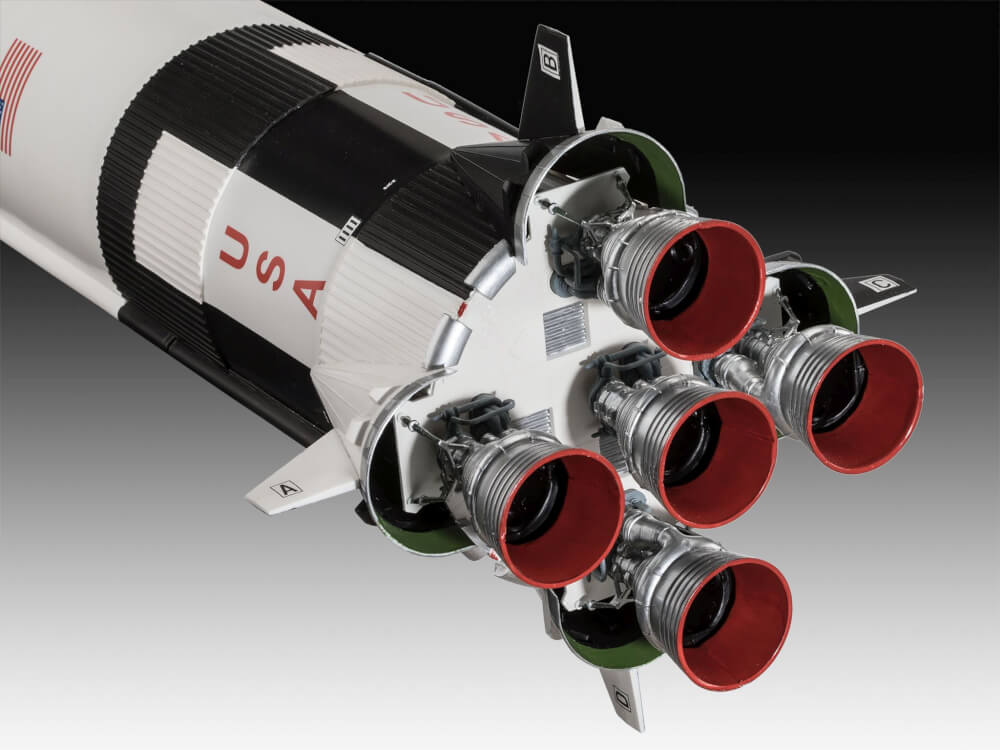 Geschenkset Apollo 11 Saturn V Rocket, Revell Modellbausatz mit Basiszubehör