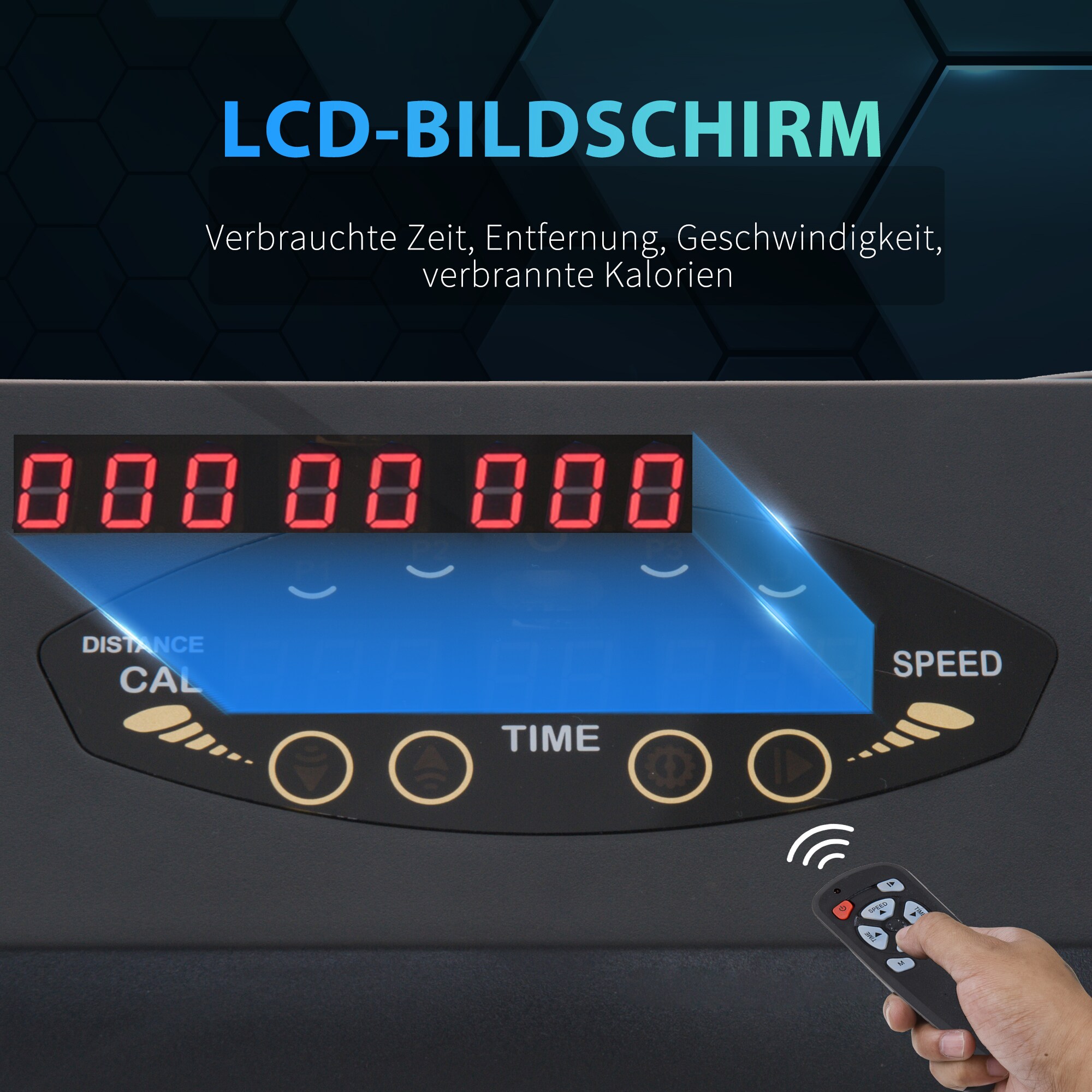 HOMCOM Faltbares Laufband mit LCD Display schwarz 54 x 101 x 105 cm (BxTxH)