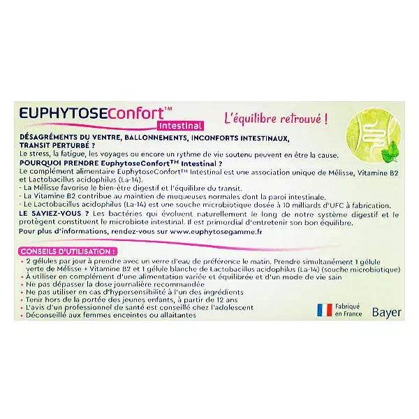 Euphytose Stress Digestion Stress et Confort Intestinal 2x14 comprimés
