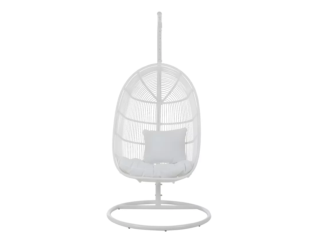 Fauteuil suspendu ovale Acier Blanc - MACABA