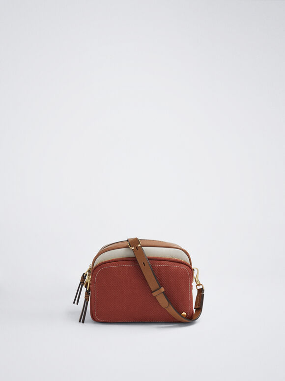 Bolsa de ombro color block - Rosa