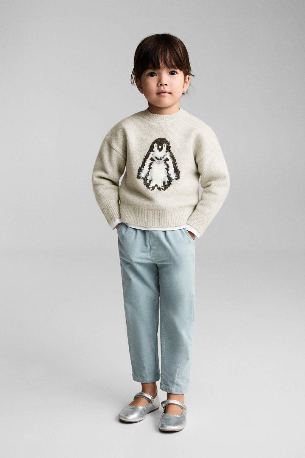 Mango Kids gebreide trui grijs