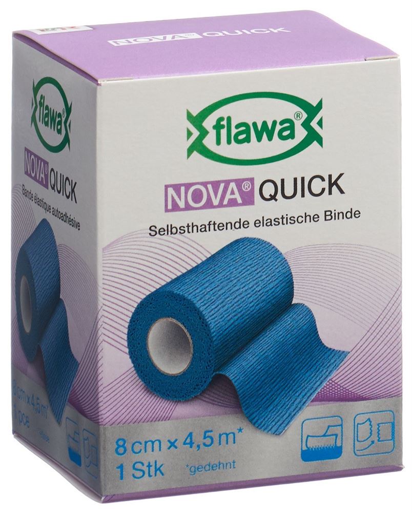 FLAWA Quick kohäsive Reissbinde 8cmx4.5m blau 1 Stk