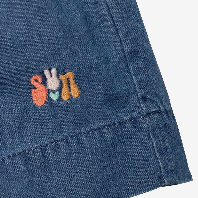 Short jean bébé fille élastiqué bleu Catimini Bleu