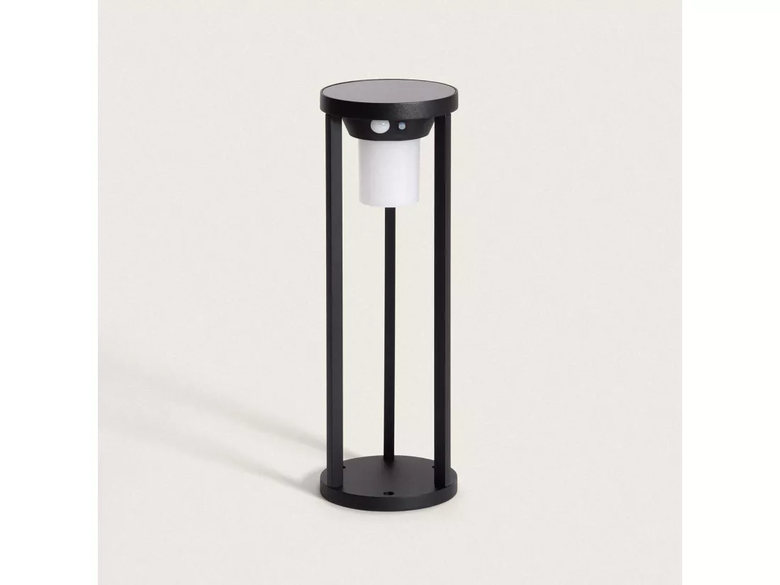 Balise sur Pied Extérieure Solaire LED 2W 40cm Aluminium avec Détecteur de Mouvement Eneko Noir