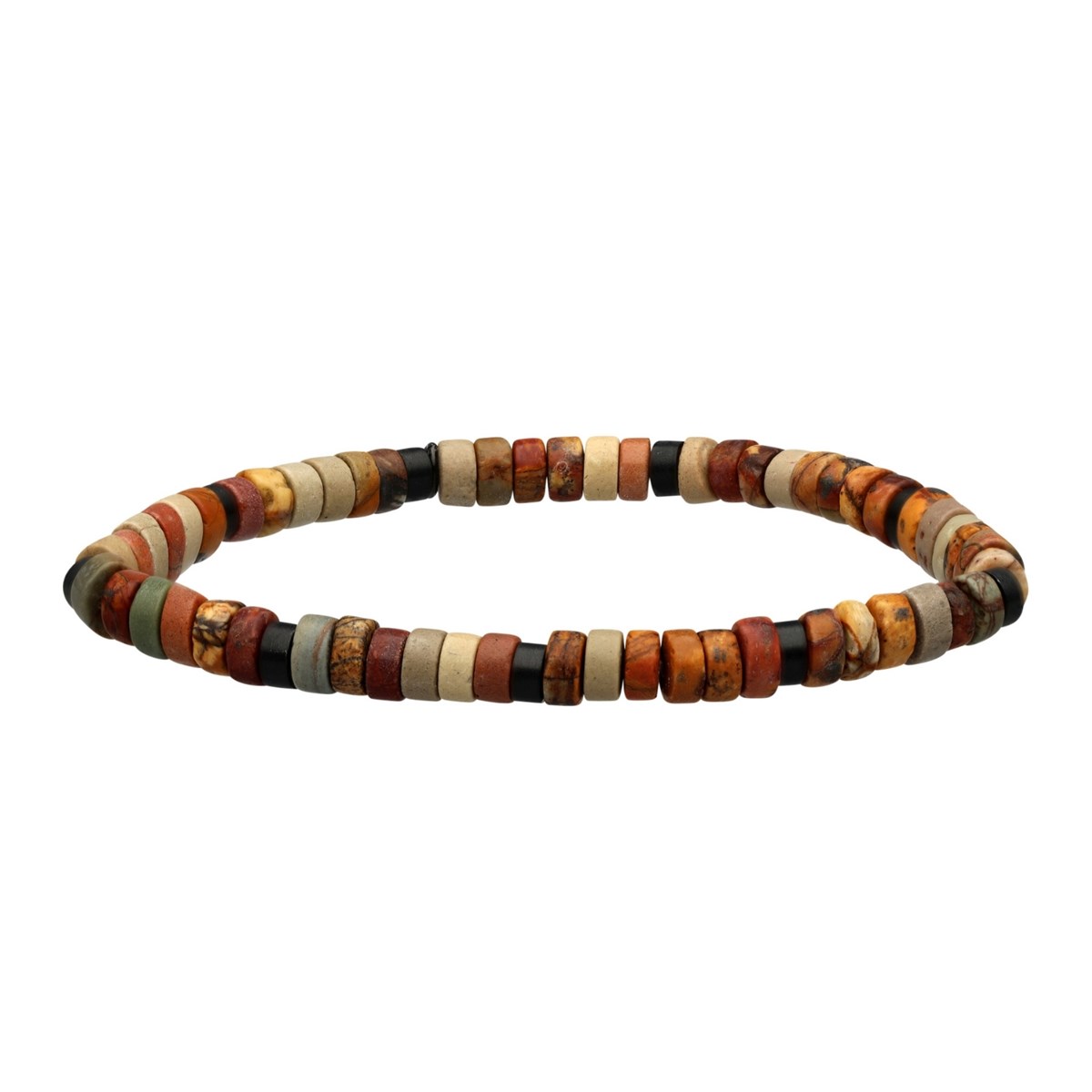 Bracelet Perles Heishi 4 Mm Jaspe Picasso-Small-16cm