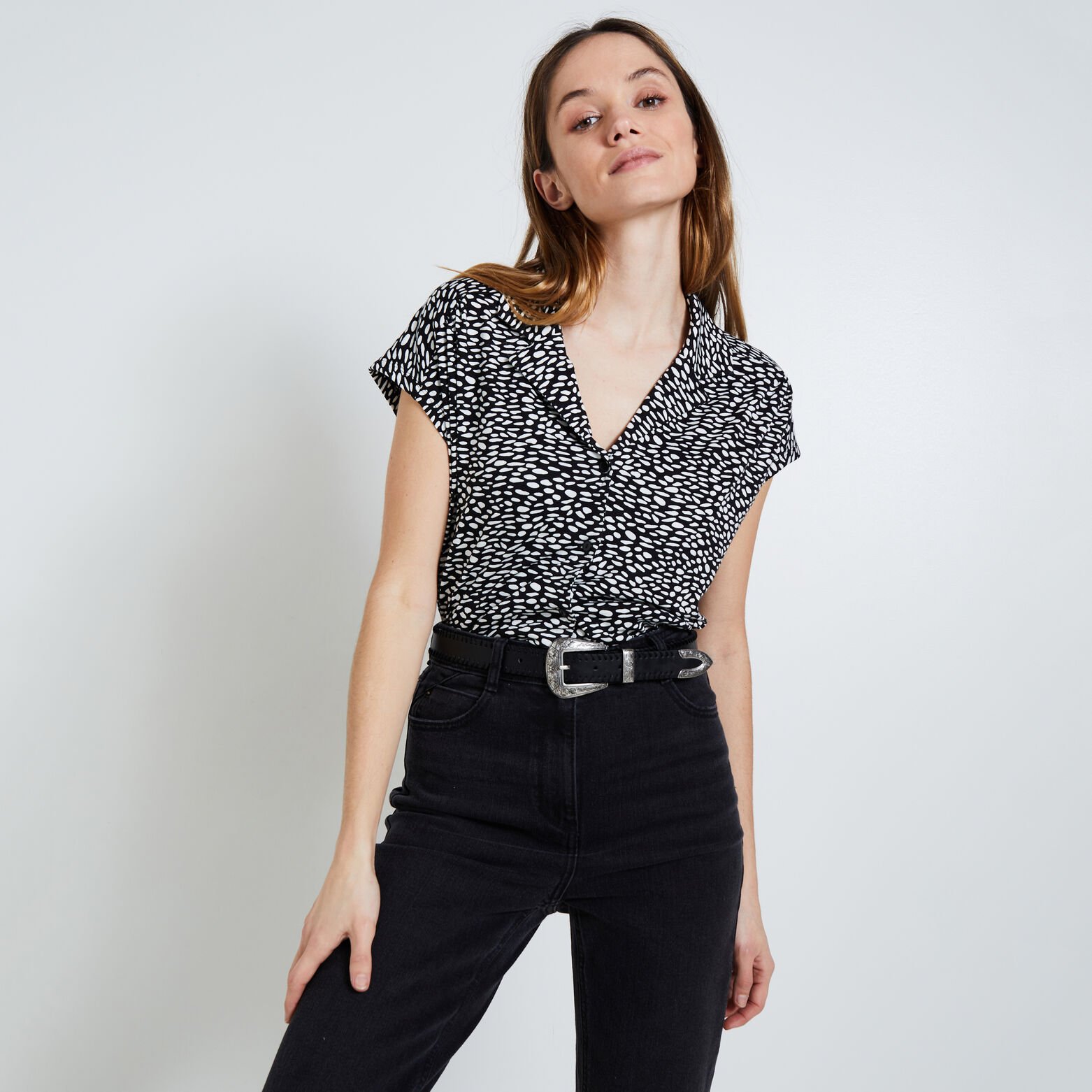 Tshirt col tailleur femme